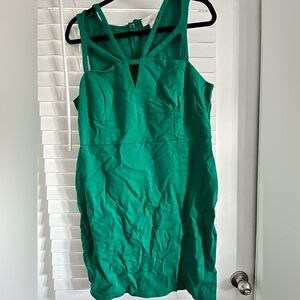Green cutout fitted dress